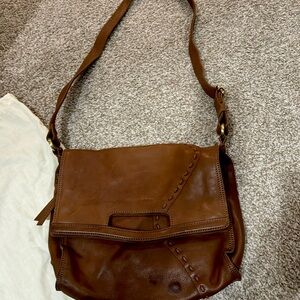 Lucky brand 100 percent leather exterior messenger bag/purse